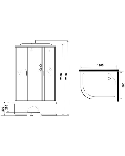 Душевая кабина Niagara Classic NG-2310-14R 120x80 без гидромассажа