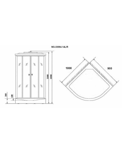 Душевая кабина Niagara Classic 100х90 L NG-33094L без гидромассажа