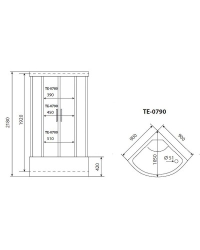 Душевая кабина Timo Eco 90x90 TE-0790 с гидромассажем