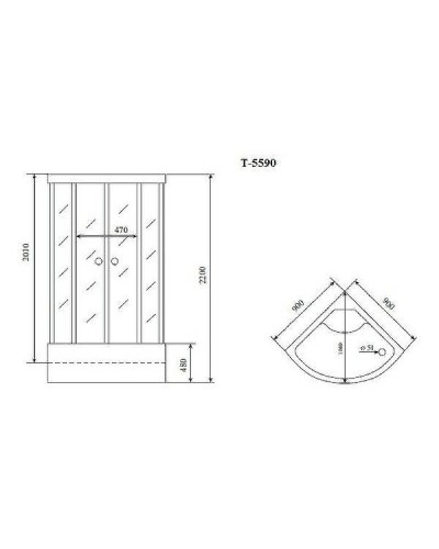 Душевая кабина Timo Standart 90x90 T-5590 с гидромассажем