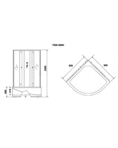 Душевая кабина Niagara Eco 90x90 NG-7508-14BK без гидромассажа