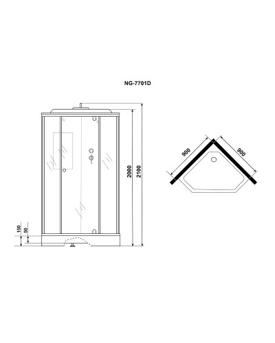 Душевая кабина Niagara Lux 90x90 NG-7701DM без гидромассажа