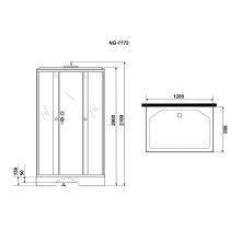 Душевая кабина Niagara Lux 120x90 NG-7772QG без гидромассажа