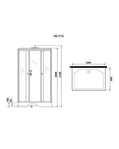 Душевая кабина Niagara Lux 120x90 NG-7772QG без гидромассажа