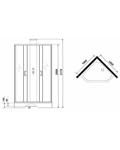 Душевая кабина Grossman Elegans 100x100 GR250D без гидромассажа