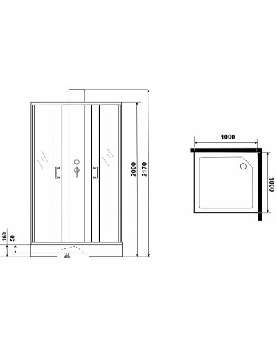 Душевая кабина Grossman Elegans 100x100 GR250Q без гидромассажа