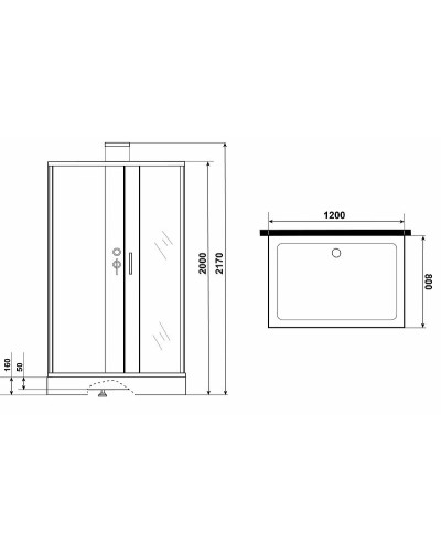 Душевая кабина Grossman Elegans 120x80 GR252Q без гидромассажа