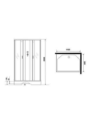 Душевая кабина Niagara Classic 110х80 NG-43185-14QBKG с гидромассажем