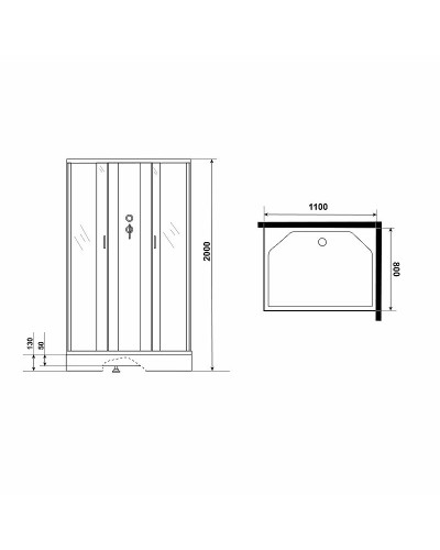 Душевая кабина Niagara Classic 110х80 NG-43185-14QBK без гидромассажа