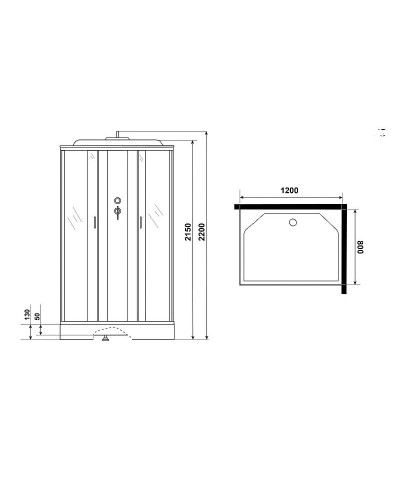 Душевая кабина Niagara Classic 120х80 NG-43285-14QG с гидромассажем