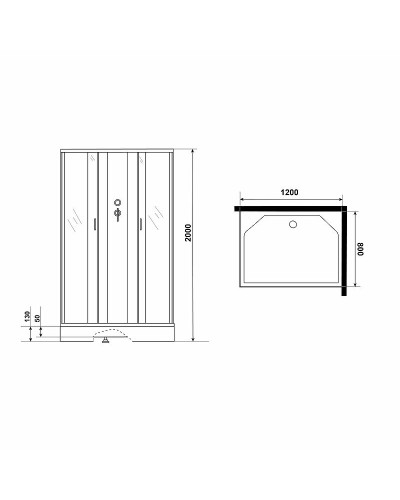 Душевая кабина Niagara Classic 120х80 NG-43285-14QBKG с гидромассажем