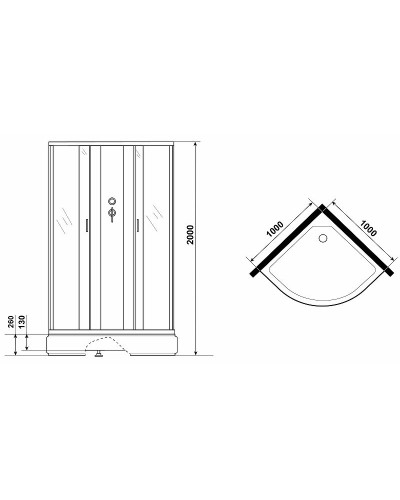 Душевая кабина Niagara Classic 100х100 NG-6702-14BKG с гидромассажем
