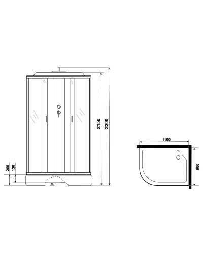Душевая кабина Niagara Classic 110х90 R NG-33194-14RF с гидромассажем