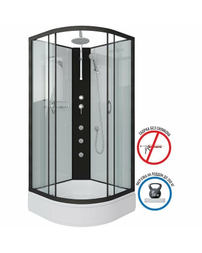 Душевая кабина Niagara Classic 100х100 NG-6702-14BKTG с гидромассажем