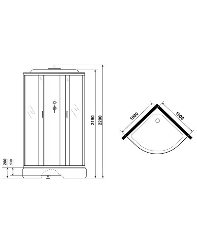 Душевая кабина Niagara Classic 100х100 NG-6702-14G с гидромассажем