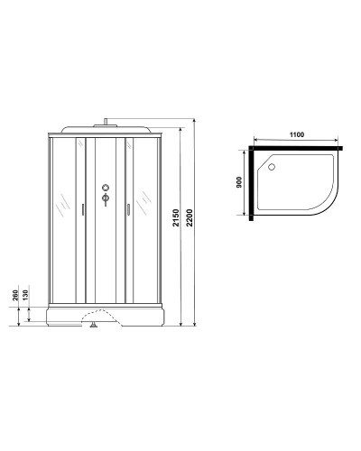 Душевая кабина Niagara Classic 120х90 L NG-33294-14LG с гидромассажем