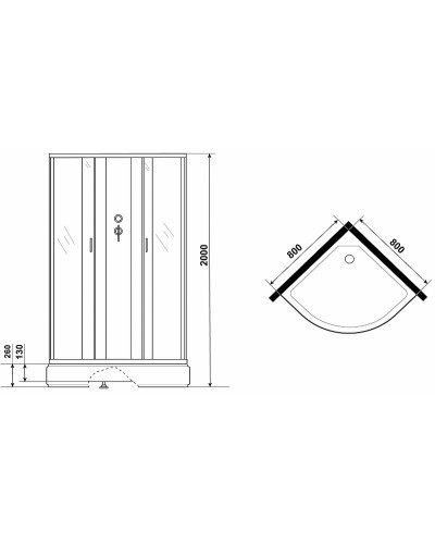 Душевая кабина Niagara Classic 80х80 NG-6703-14BKG с гидромассажем