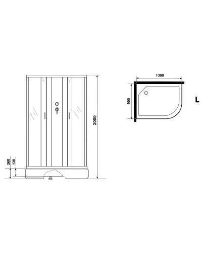 Душевая кабина Niagara Classic 130х90 L NG-33394-14LBKG с гидромассажем