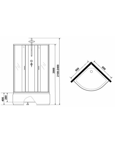 Душевая кабина Niagara Classic 80х80 NG-6707-14BKT без гидромассажа