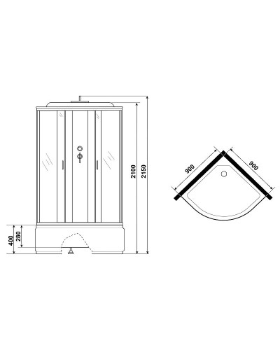 Душевая кабина Niagara Classic 90х90 NG-6708-14F с гидромассажем