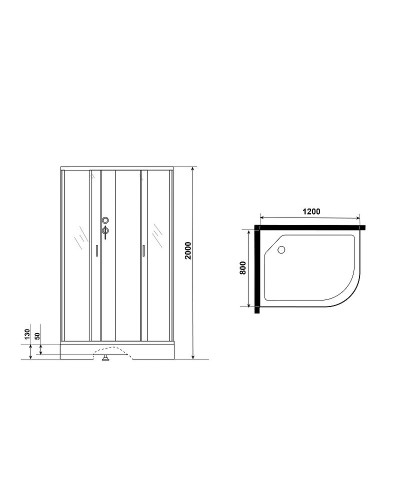Душевая кабина Niagara Classic 120х80 L NG-3512-14LBK без гидромассажа