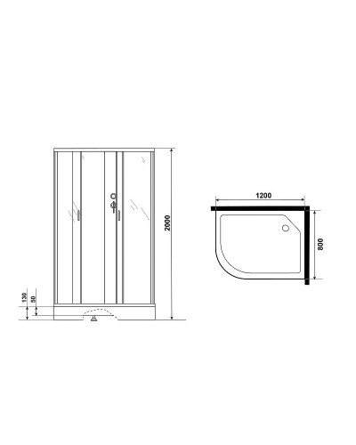 Душевая кабина Niagara Classic 120х80 R NG-3512-14RBKG с гидромассажем