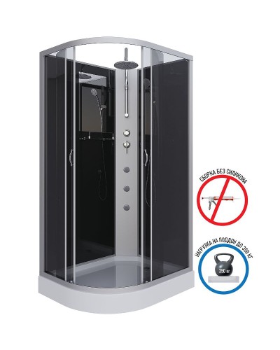 Душевая кабина Niagara Classic 120х80 R NG-3512-14RBKTG с гидромассажем