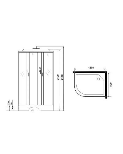 Душевая кабина Niagara Classic 120х80 R NG-3512-14RP без гидромассажа