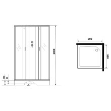 Душевая кабина Niagara Classic 90х90 NG-1101-14BKG с гидромассажем