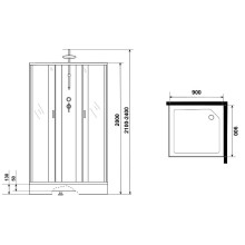 Душевая кабина Niagara Classic 90х90 NG-1101-14BKTG с гидромассажем