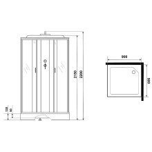 Душевая кабина Niagara Classic 90х90 NG-1101-14F с гидромассажем