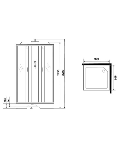 Душевая кабина Niagara Classic 90х90 NG-1101-14G с гидромассажем