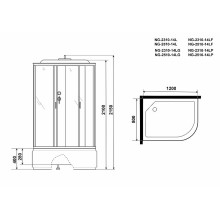 Душевая кабина Niagara Classic 120x80 L NG-2510-14LF с гидромассажем