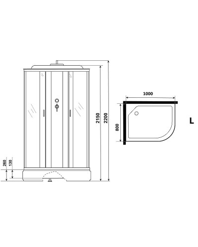 Душевая кабина Niagara Classic 100х80 L NG-33084-14LP без гидромассажа