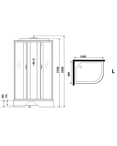 Душевая кабина Niagara Classic 110х80 L NG-33184-14LG с гидромассажем