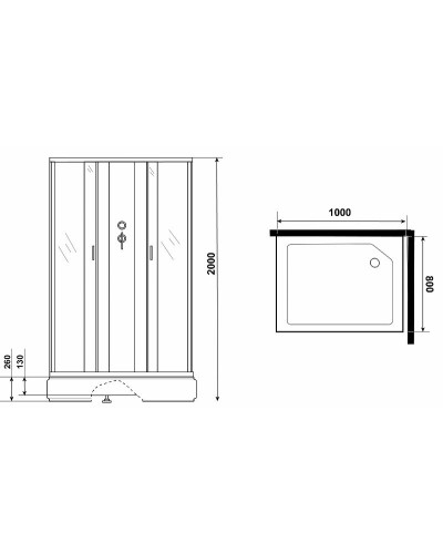 Душевая кабина Niagara Classic 100х80 NG-33084-14QBK без гидромассажа