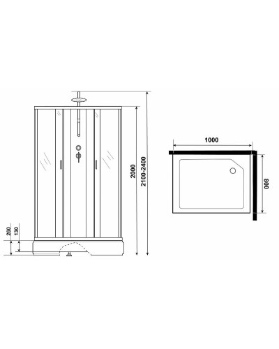 Душевая кабина Niagara Classic 100х80 NG-33084-14QBKT без гидромассажа