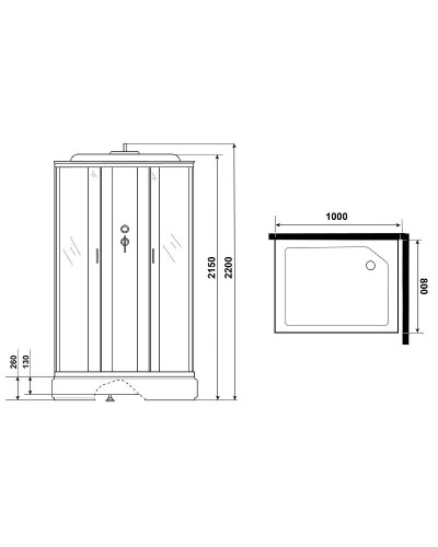 Душевая кабина Niagara Classic 100х80 NG-33084-14QG с гидромассажем
