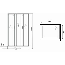 Душевая кабина Niagara Classic 90х70 NG-43975-14QBK без гидромассажа
