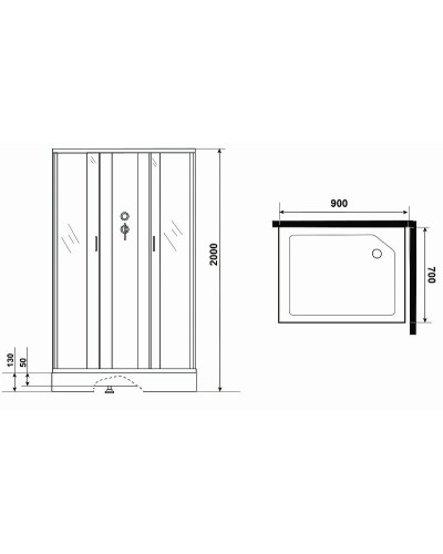 Душевая кабина Niagara Classic 90х70 NG-43975-14QBK без гидромассажа
