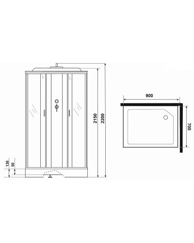 Душевая кабина Niagara Classic 90х70 NG-43975-14QP без гидромассажа