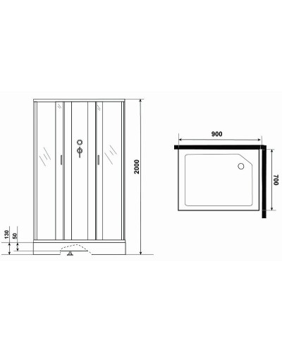 Душевая кабина Niagara Classic 90х70 NG-43975-14QBKG с гидромассажем