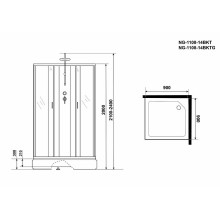 Душевая кабина Niagara Classic 90x90 NG-1108-14BKT без гидромассажа