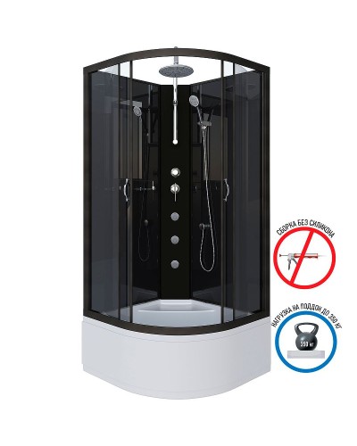 Душевая кабина Niagara Classic 90x90 6508-14BKTG с гидромассажем