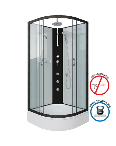 Душевая кабина Niagara Classic 90x90 NG-6701-14BKTG с гидромассажем