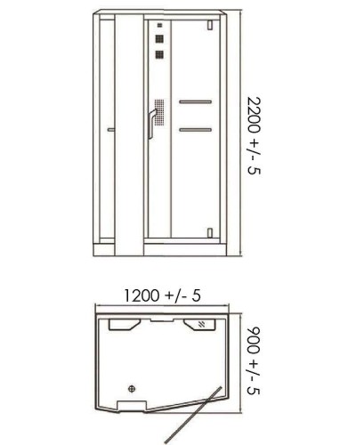 Душевая кабина Orans SR-89105 LS Black 120x90 L 89105LB с баней с гидромассажем
