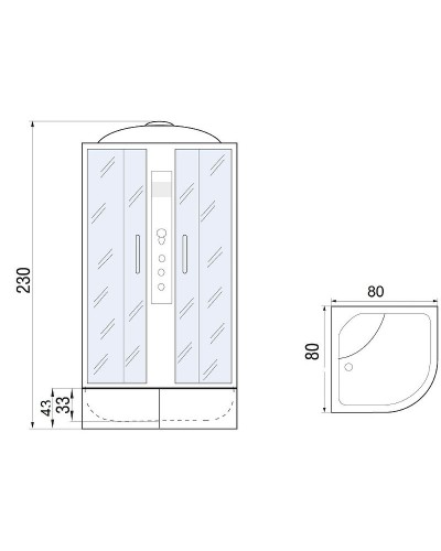 Душевая кабина River Dunay XL 80x80 MT 10000006202 с гидромассажем
