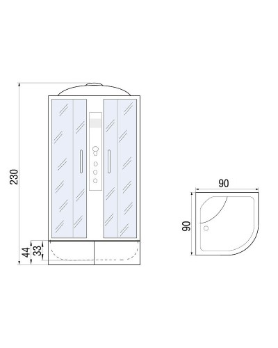 Душевая кабина River Dunay XL 90x90 MT 10000006200 с гидромассажем