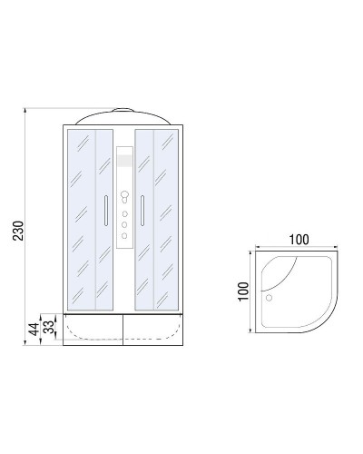 Душевая кабина River Dunay XL 100x100 MT 10000006195 с гидромассажем