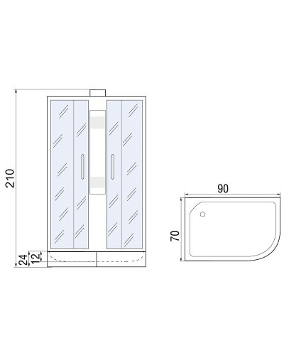Душевая кабина River Nara 90x70 МТ L 10000008788 без гидромассажа
